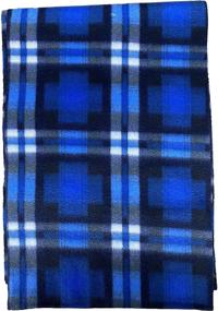 img 2 attached to Yacht & Smith Warm Fleece Knit Winter Neck Scarfs - Unisex Black, Plaid, Stripe Designs