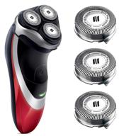 🪒 high-quality hq8 replacement heads: philips norelco shavers compatible, aquatec heads, oem hq8 (3-pack) logo