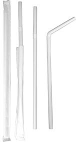 img 3 attached to 400 Pack of Disposable, Flexible and Food Safe Plastic Drinking Straws - Individually Wrapped - 7.75 Inches Long, White