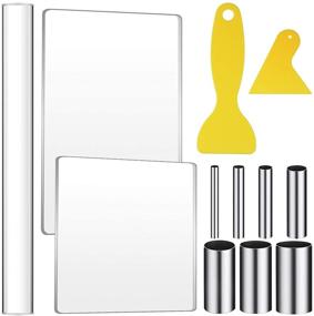 img 4 attached to 🔧 Ultimate DIY Clay Tools Set: 12-Piece Acrylic Clay Roller with Acrylic Sheet, Stainless Steel Circle Cutter, Plastic Scraper, Backing Board, Assisted Shovel, Rubber Clay, Polymer Rolling Pin - Perfect for Crafting!