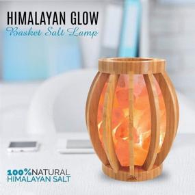 img 3 attached to 🔮 Himalayan Glow 1348B Pink Salt Chunks Bamboo Basket Night Light, 2-Pack