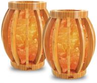 🔮 himalayan glow 1348b pink salt chunks bamboo basket night light, 2-pack логотип