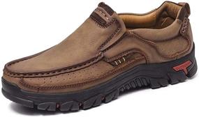 img 4 attached to 👞 Stylish and Breathable Dacomfy Leather Stitched Men's Shoes with Maximum Comfort