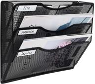 easypag 3 pocket metal wall file folder holder hanging organizer black - office magazine document rack логотип