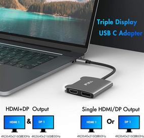 img 3 attached to 🖥️ Окончательный адаптер USB C Dual HDMI DP для настройки мониторов - 4K @ 60 Гц, совместим с Thunderbolt 3