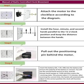 img 2 attached to ⏰ DEEWISH Radio Clock Movement: WWVB Radio Electric Controlled Clockwork Scanning Quartz Drives with 0.67 inch Axis Length