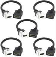 🔌 vce 5-pack hdmi keystone jack adapter - hdmi female to female pigtail extension cable coupler jack, 6-inch length logo