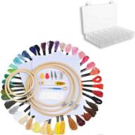 beginner's cross stitch kit bundle: stitchit embroidery with thread storage, 5 bamboo hoops, 50 color threads, 2 aida cloth pieces, accessories & instructions logo