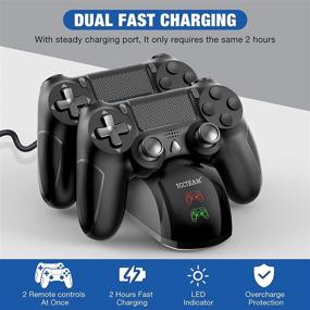 img 3 attached to 🎮 Y Team Dual USB PS4 Controller Charger Docking Station - Compatible with PS4/Slim/PS4 Pro - Charging Stand Station