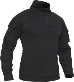 img 2 attached to 👕 TACVASEN Men's Military Shirts: Slim Fit Pullover, Long Sleeve, 1/4 Zip T-Shirt - Tactical Comfort for Active Men