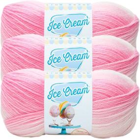 img 1 attached to 🍓 (3 Pack) Lion Brand Yarn Ice Cream Baby Yarn, Strawberry: Soft and Sweet Yarn for Knitting and Crochet Projects