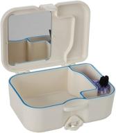 🦷 коробка для хранения съемных зубных протезов с зеркалом и щеткой - прочная, компактная и не пропускающая жидкость - идеальна для зубных протезов и защитных накладок на зубы - home-x логотип