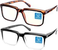 👓 2-pack blue light blocking gaming glasses for men and women - anti glare eyestrain protection логотип