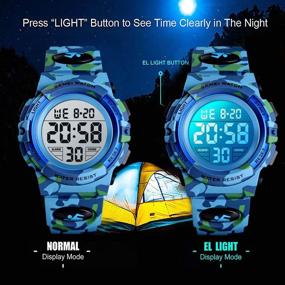 img 3 attached to Waterproof Kids Digital Sports Watch: 7 Colorful LED, Alarm, Stopwatch, Luminous Silicone Band