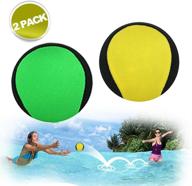 🏊 airoads water bouncing ball hand stress relief ball 2 pack for swimming pool, beach, ocean and outdoor activity - yellow & green, 5.5cm логотип