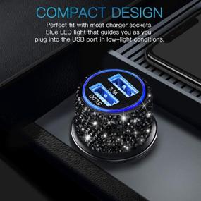 img 2 attached to 🚗 Dual USB Car Charger with Quick Charge 3.0 - Bling Car Adapter for iPhone 11/11 Pro/Max/XS/XR/X/10, iPad, Samsung S10/S10+/S9, Google Pixel 4/4 XL, and More - Fast Charging Capability