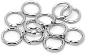 img 1 attached to 🔗 VALYRIA 100pcs Silver Tone Stainless Steel 2mm Open Jump Rings: Versatile Jewelry Findings (15mm(5/8&#34;))