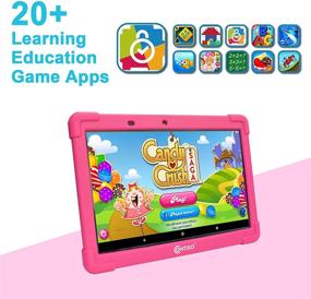 img 2 attached to 📱 Contixo Kids Tablet K101A: 10-inch HD Toddler Tablet with Camera, Parental Control, Android 10, 32GB, WiFi, Pink + Learning Apps & Kid-Proof Case