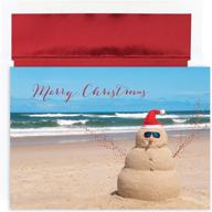 🏖️ masterpiece studios masterpiece warmest wishes 18-count beach snowman christmas cards (872400) - 7.87" x 5.62 логотип