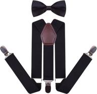 👔 stylish leather suspenders and pre tied bowtie set for men and boys - yjds logo