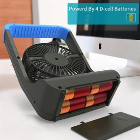 img 3 attached to HOMEMARVEL Battery Powered Desk Fan: Long Lasting & Portable with Strong Airflow - 180° Rotation, 3 Speeds - Ideal for Home, Office, and Outdoor Use