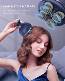 img 3 attached to 🎁 COMFIER Cordless Scalp Massager with 4 Kneading Massage Heads &amp; 68 Nodes for Hair Growth, Stress Relaxation - Ideal Gifts for Women and Men