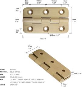 img 2 attached to 🔑 4-Piece Set Keenkee 2-Inch Brushed Solid Brass Butt Hinges for Cabinet Doors, Trunks, Wooden Chests, Crafts, Jewelry Boxes, Small Wood Boxes, Furnitures - Round Corner Mortise Brass Hinges Including Screws