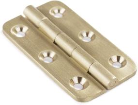 img 4 attached to 🔑 4-Piece Set Keenkee 2-Inch Brushed Solid Brass Butt Hinges for Cabinet Doors, Trunks, Wooden Chests, Crafts, Jewelry Boxes, Small Wood Boxes, Furnitures - Round Corner Mortise Brass Hinges Including Screws