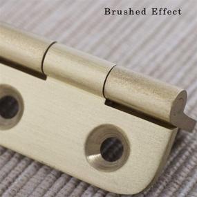 img 1 attached to 🔑 4-Piece Set Keenkee 2-Inch Brushed Solid Brass Butt Hinges for Cabinet Doors, Trunks, Wooden Chests, Crafts, Jewelry Boxes, Small Wood Boxes, Furnitures - Round Corner Mortise Brass Hinges Including Screws
