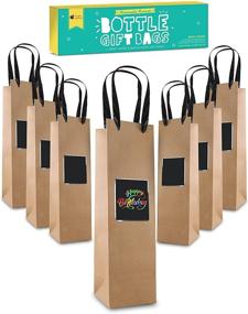 img 4 attached to 🍷 7 Bulk Wine Gift Bags with Customizable Scratch Paper Panel - Premium Kraft Paper Wine Bag - Perfect for Birthday, Housewarming, Father's Day, & More - Purple Ladybug - Patent-Pending