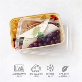 img 2 attached to 🍱 Bentgo Prep 1-Compartment Meal-Prep Containers with Custom-Fit Lids - Microwaveable, Durable, Reusable, BPA-Free, Freezer and Dishwasher Safe Food Storage Containers - 10 Trays &amp; 10 Lids in Khaki Green