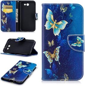 img 3 attached to Samsung Galaxy Leather Pro Blue Butterfly