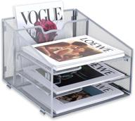 reliatronic mesh desktop file organizer: 3 letter trays & 1 vertical section - ideal for letter/a4 size papers, folders, binders - silver logo