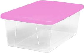 img 1 attached to 🟣 HOMZ Snaplock Clear Storage Bin with Lid, X Small - 6 Quart, Purple, 10 Pack - Compact and Colorful Storage Solution