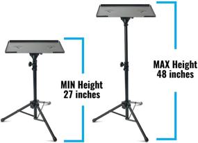 img 3 attached to Plixio Adjustable Laptop Projector Stand - Portable Podium Tripod Mount, DJ Mixer Stand Up Desk Computer Stand Tray and Holder (27-48 inches)