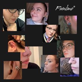 img 1 attached to 👃 Stylish and Versatile FUNLMO Septum Clicker Nose Rings: Explore the Triple Double Open Stack Conch Daith Piercing Jewelry Cartilage Earring Hoop in Surgical Steel for Conch Daith Helix Rook Lobe Earring 18G 16G