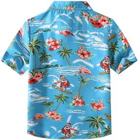 img 3 attached to 🌺 Boys' Hawaiian Clothing and Tops: SSLR Flamingos Button Sleeve Tees & Shirts