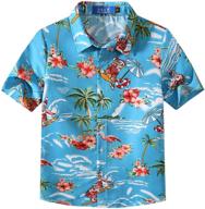 🌺 boys' hawaiian clothing and tops: sslr flamingos button sleeve tees & shirts logo