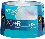 📀 tdk 16x dvd+r 50-pack spindle, dvd+r47fccb50m model logo