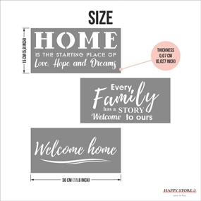 img 3 attached to 🎨 Painting Stencils Pack of 3, 12x6 inch, Wood Painting Stencils, Farmhouse Sign Stencils, Letter Stencil Painting Kit, Welcome Word Stencils for Wood Painting