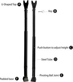 img 2 attached to Adjustable-Length Portable Door Security Bar for Home Defense - Product Trend, 28 Inches