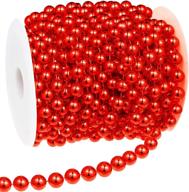 33 feet red christmas tree beads: artificial pearls garland for festive diy crafts, christmas parties, and weddings logo