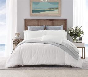 img 4 attached to 🛌 Nautica Hampton Collection - Cozy & Breathable King Size Comforter Set, White - Cotton Blend Waffle Weave Texture, Reversible, Matching Shams - 3-Piece Bedding Set