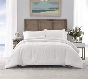 img 3 attached to 🛌 Nautica Hampton Collection - Cozy & Breathable King Size Comforter Set, White - Cotton Blend Waffle Weave Texture, Reversible, Matching Shams - 3-Piece Bedding Set