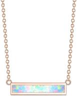 stunning opal pendant necklace: women's white gold plated thin bar design by cinily for girls logo