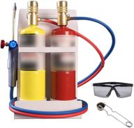 🔥 high-quality oxygen mapp torch kit: pressure meter, tank support, glasses, and flint spark lighter (gas cylinders sold separately) logo