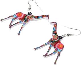 img 2 attached to Colorful and Elegant Giraffe Dangle Earrings: A Novelty Jewelry Gift for Women, Girls, and Ladies - WEVENI Acrylic Collection