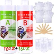 🔍 32-ounce crystal clear epoxy resin kit - 1:1 ratio for coating, encapsulating, see-through finish - includes 4 graduated cups, 10 mixing sticks, 2 pairs of gloves… logo