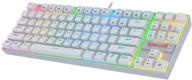 🎮 redragon k552 gaming keyboard 60% compact 87 key kumara mechanical with cherry mx blue switches for windows pc gamers - rgb backlit white logo