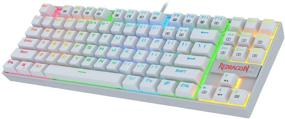 img 4 attached to 🎮 Redragon K552 Gaming Keyboard 60% Compact 87 Key Kumara Mechanical with Cherry MX Blue Switches for Windows PC Gamers - RGB Backlit White